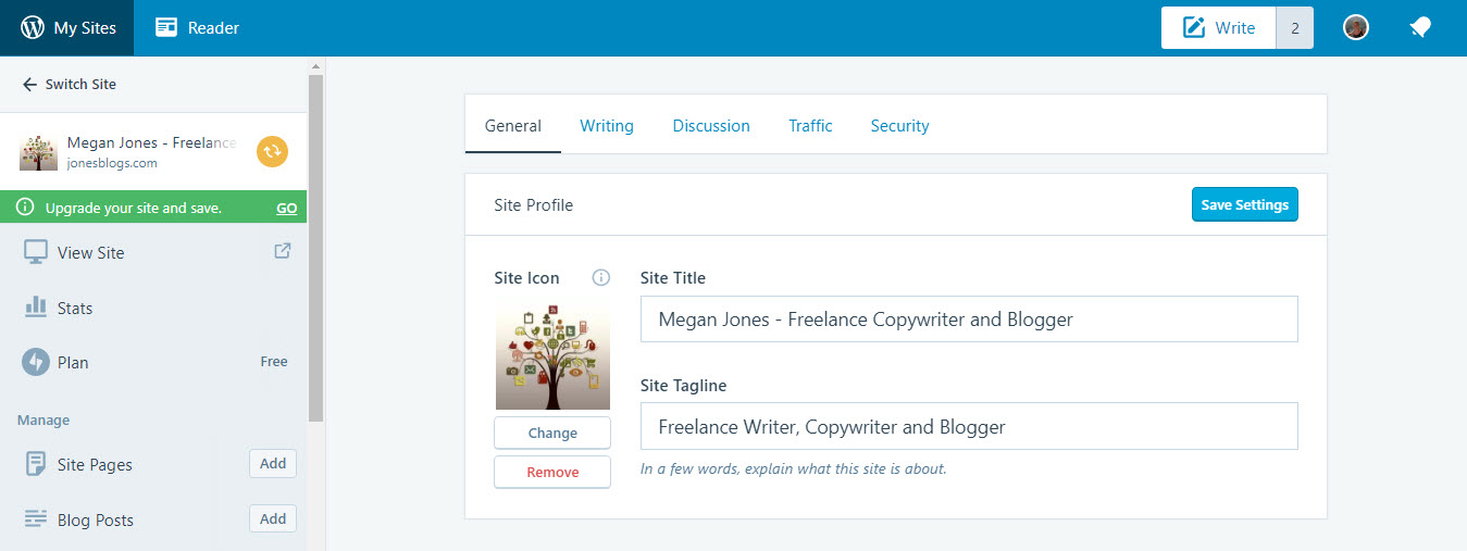 WordPress.comダッシュボード
