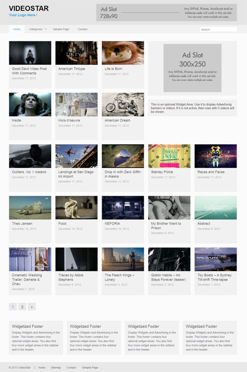 Tema de WordPress de video receptivo