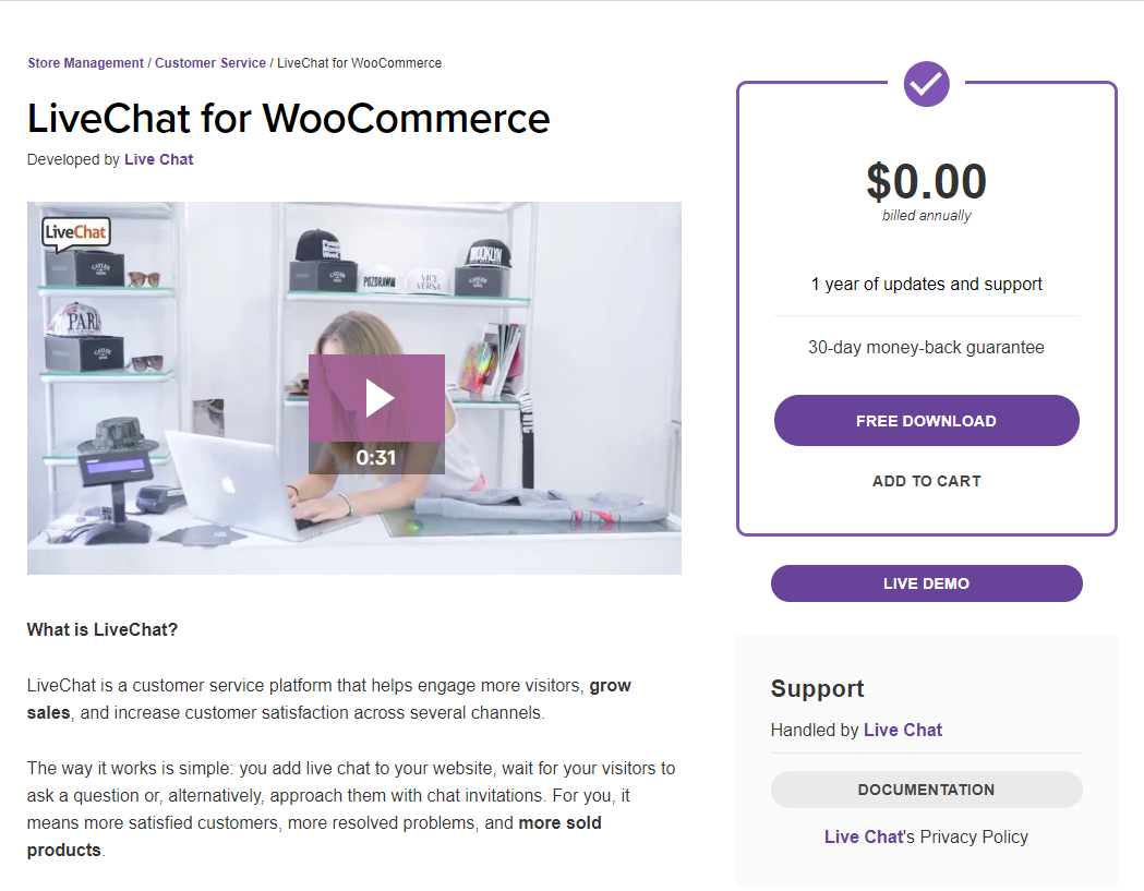 LiveChat для магазина WooCommerce