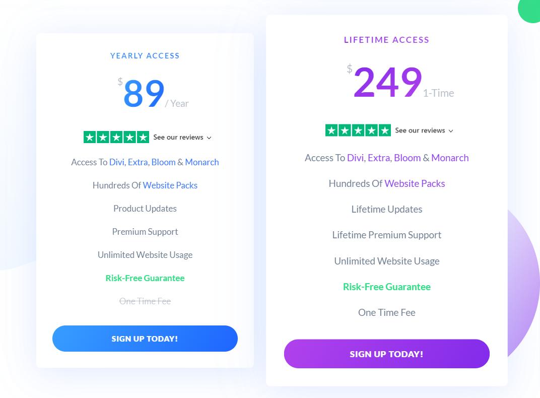 divi-builder-Preisgestaltung
