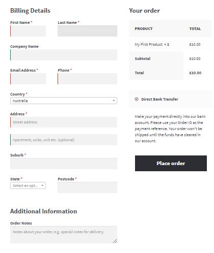 WooCommerce 결제 페이지