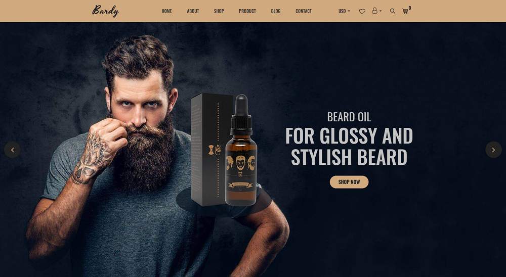 Bardy Beard Oil Shopify Tema per prodotto singolo