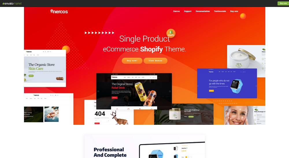 Tema Shopify per eCommerce per prodotto singolo Enercos