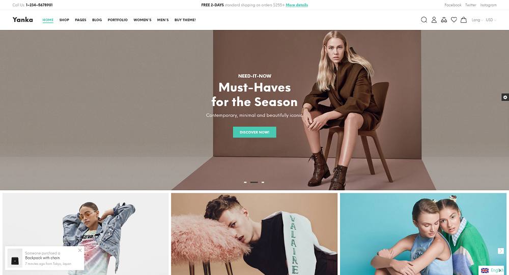 Yanka - Tema Shopify multiuso alla moda