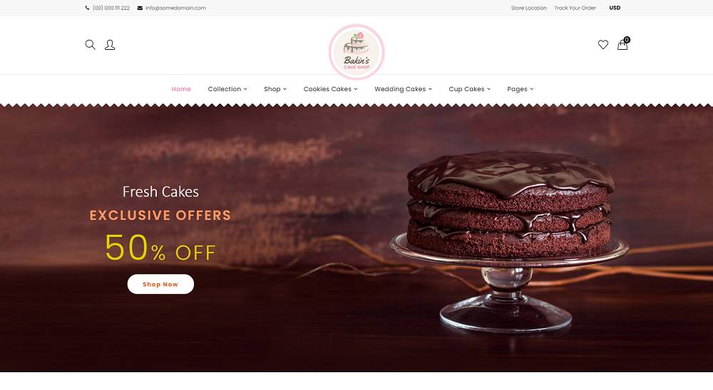Bakins Shopify Cake Shop, Tema Panetteria