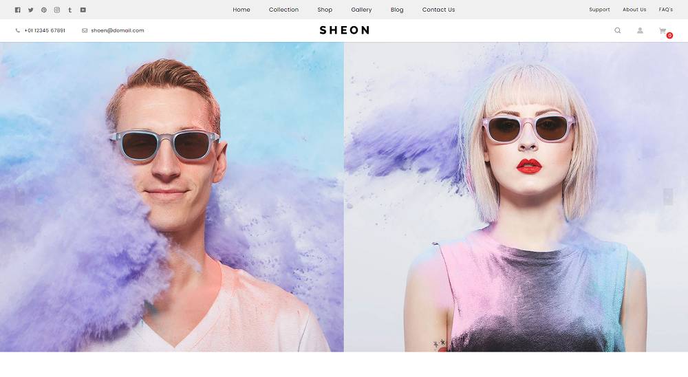 Occhiali da sole Shopify Tema per prodotto singolo