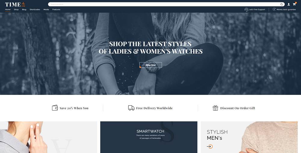 Zeitleisten Mehrzweck-WooCommerce-Theme