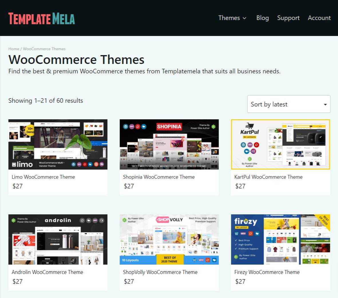 Beste WooCommerce-Themen – TemplateMela
