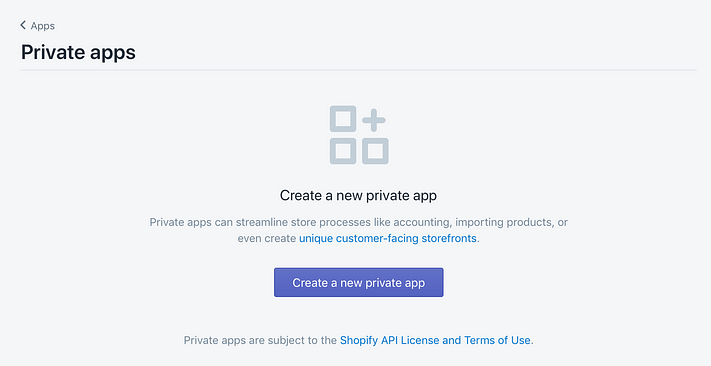 Shopify-aplicativos privados