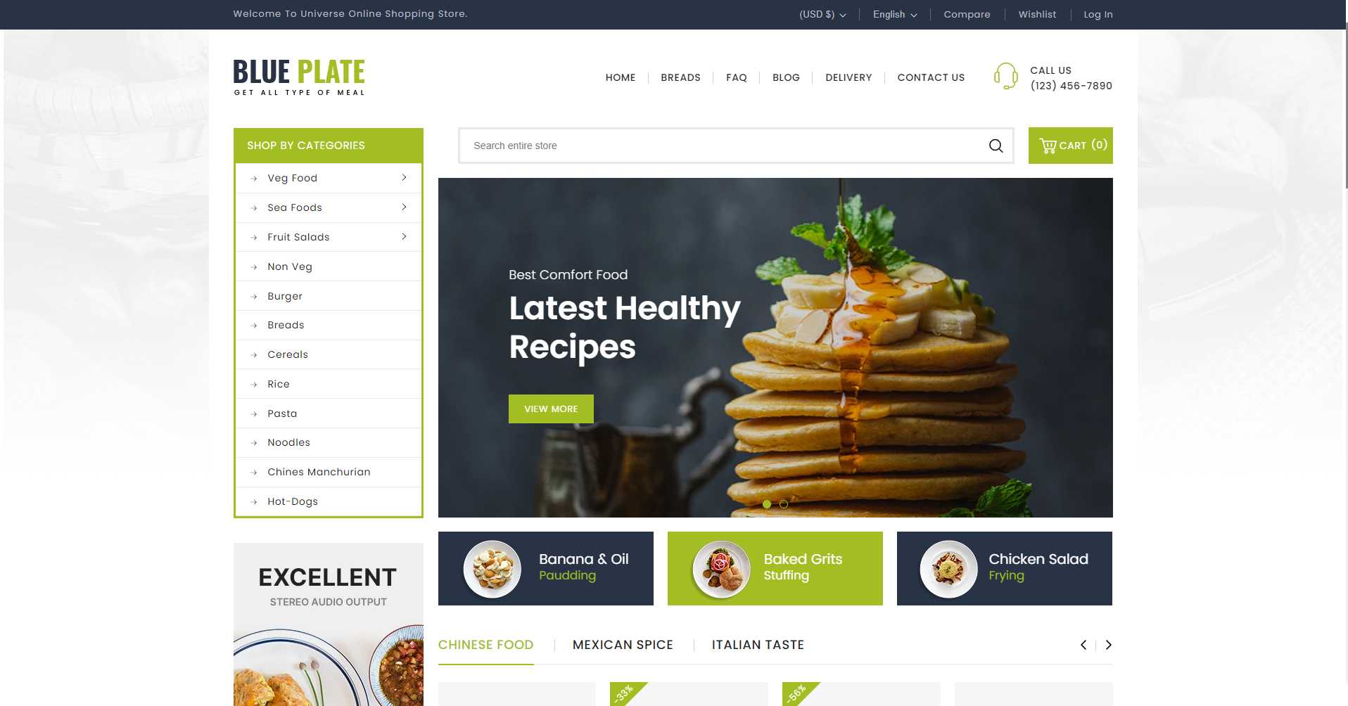 Blue-Plate-Food-Shopify-Tema