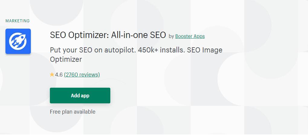 SEO 옵티마이저 Shopify 올인원 SEO 앱