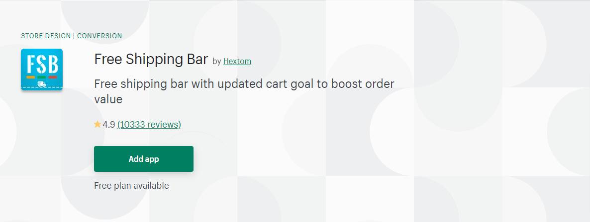 무료 배송용 Shopify 앱 바