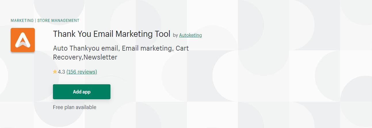 Shopify용 이메일 마케팅 도구 감사합니다