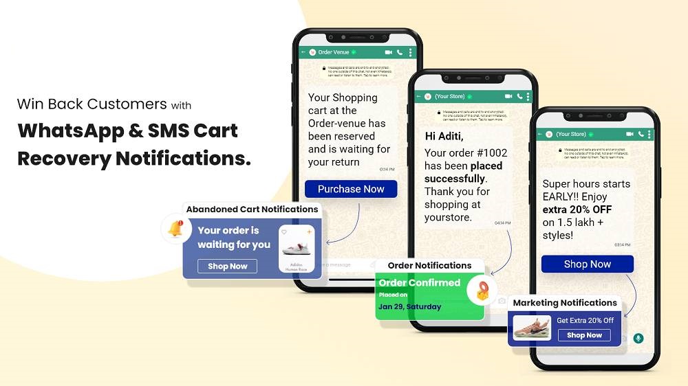 WhatsApp 및 SMS 카트 복구