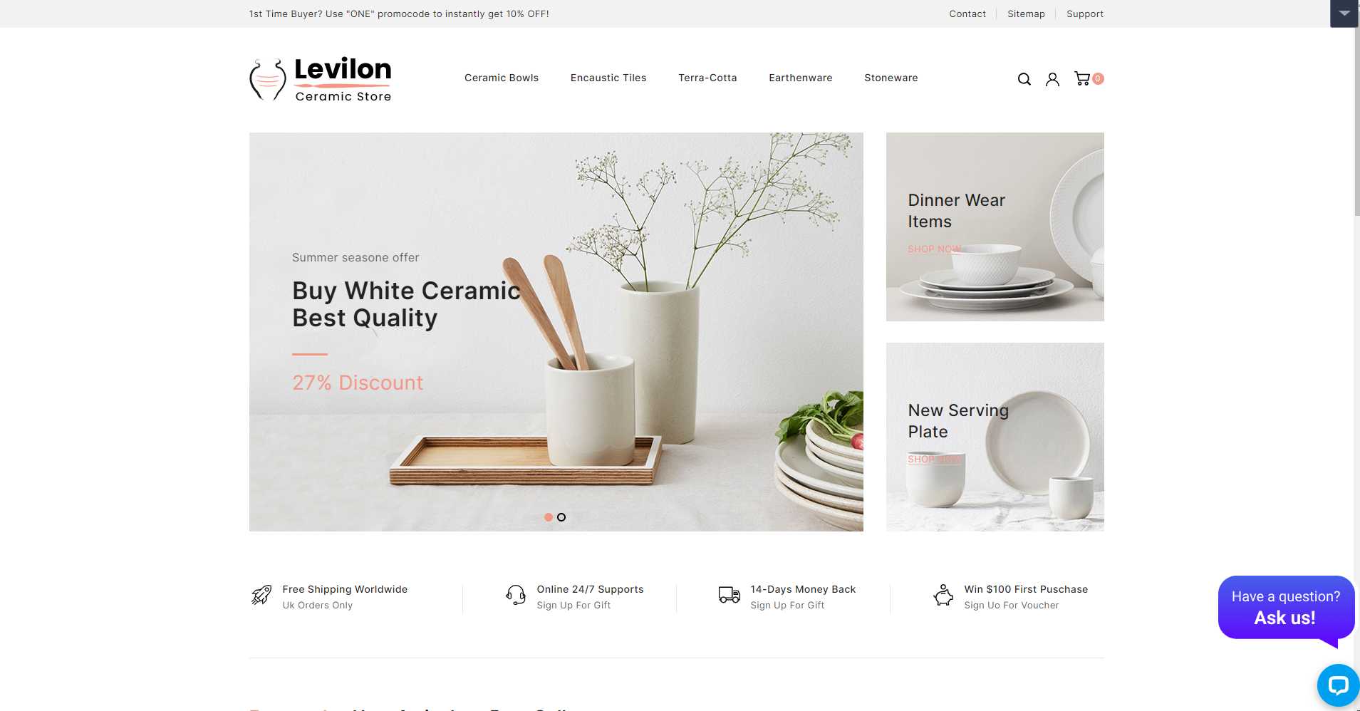 Levilon เซรามิคและหัตถกรรม PrestaShop Theme