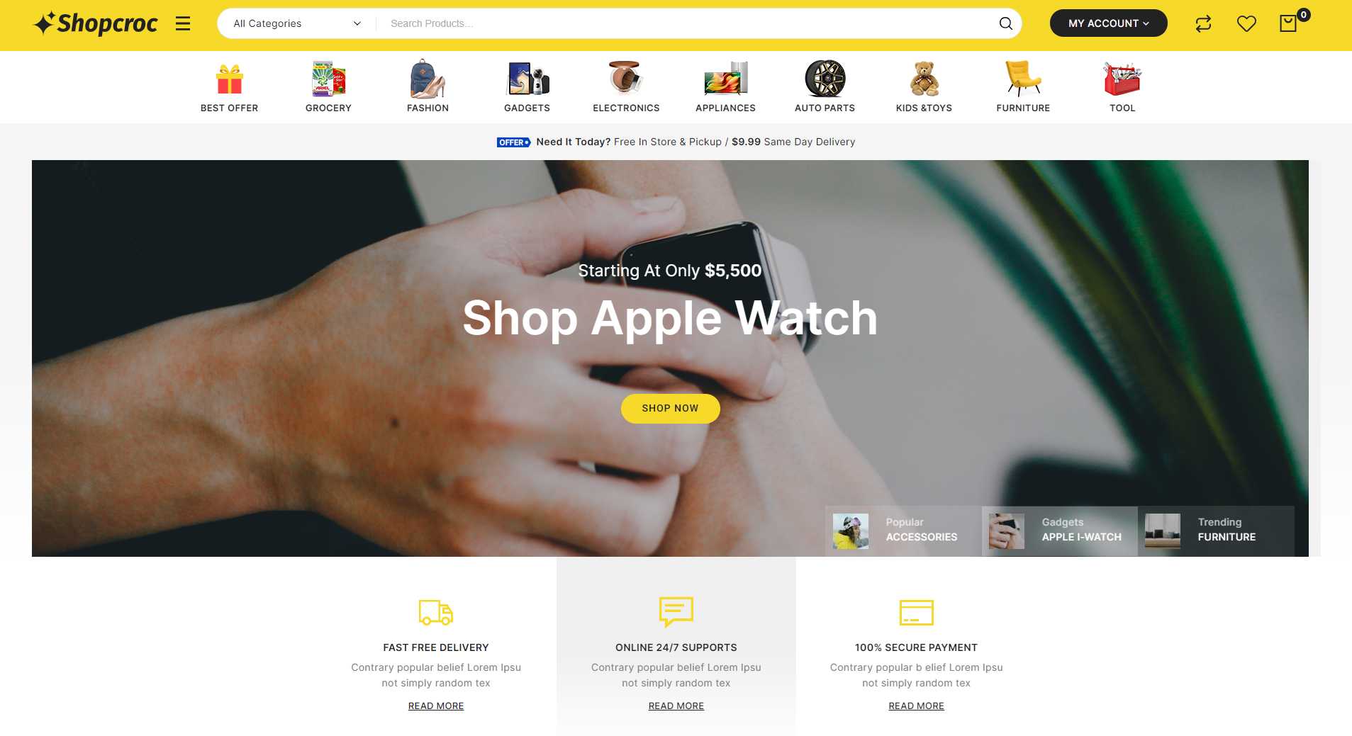 Shopcroc อีคอมเมิร์ซ WordPress Theme