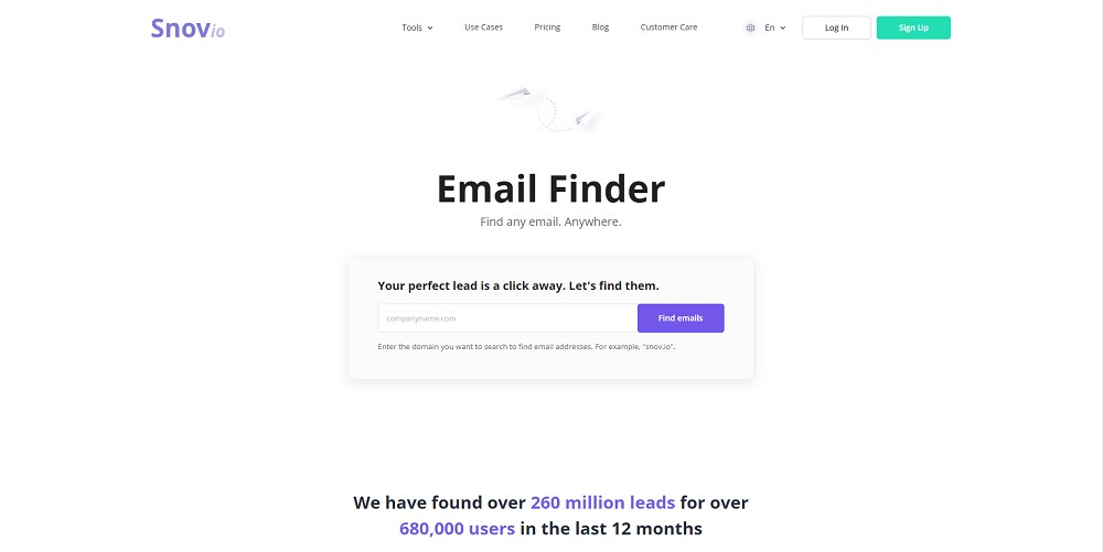 Snov - Melhor ferramenta de busca de e-mail