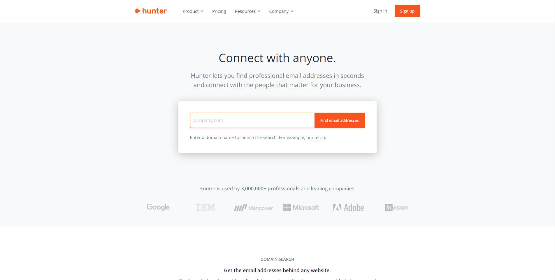 Hunter - Melhor ferramenta de busca de e-mail
