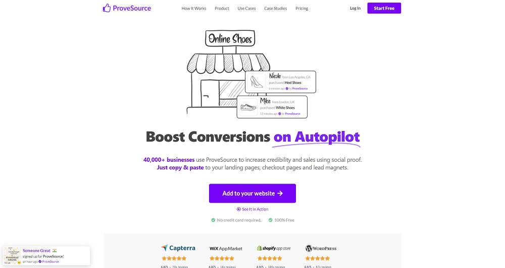 ProveSource Meilleur outil de preuve sociale