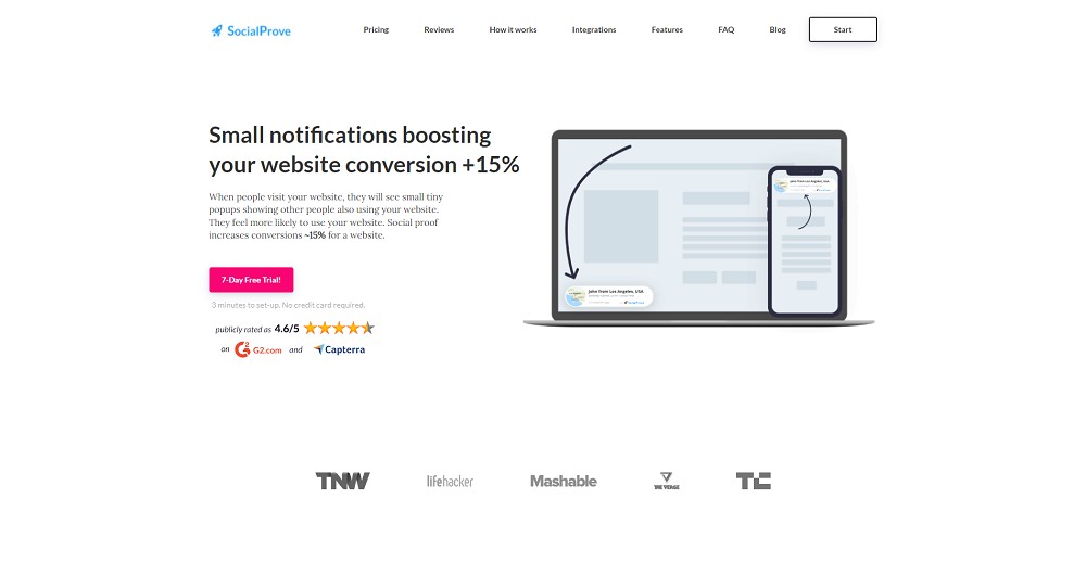 Outil de notifications SocialProve Small Social Proof
