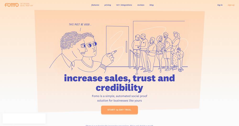 Plate-forme de marketing de preuve sociale Fomo