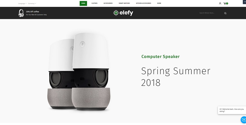 Тема PrestaShop для цифрового магазина Elefy