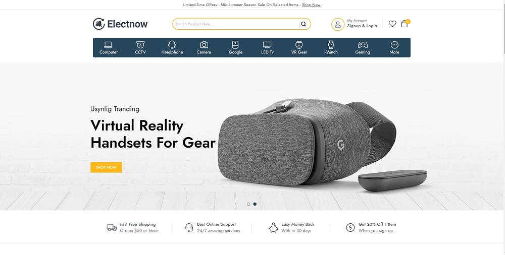Electnow Electronics PrestaShop Тема