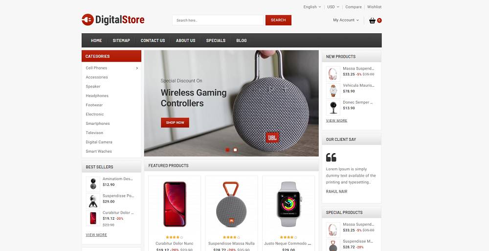 Шаблон PrestaShop для магазина цифровой электроники