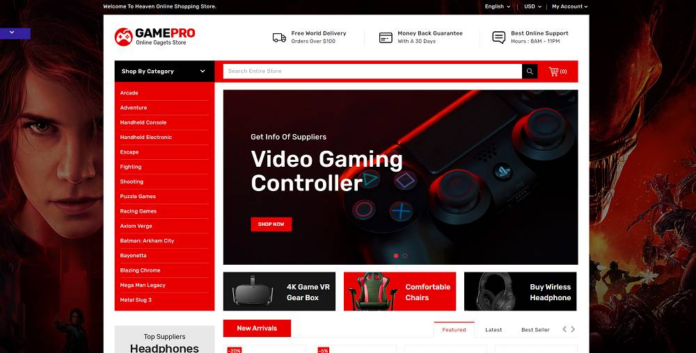 Gamepro - Шаблон PrestaShop для магазинов игр и электроники
