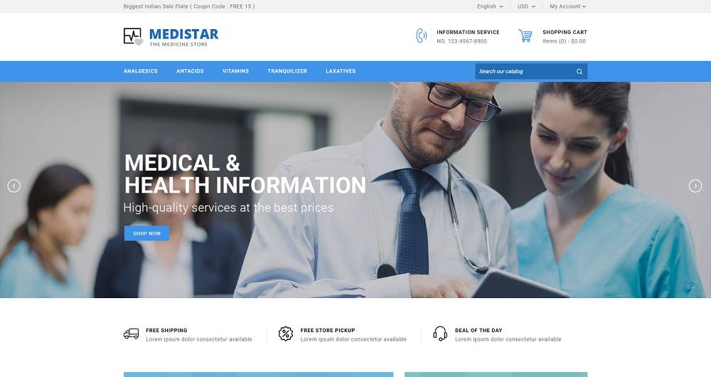Tema PresaShop Toko Kesehatan & Kecantikan Medistar