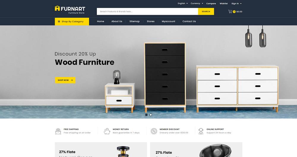 Мебельный магазин Furnart PrestaShop Theme 1