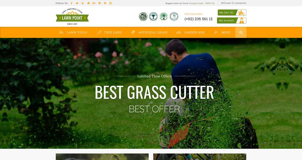 Lawn Point - адаптивная тема Prestashop 1.7