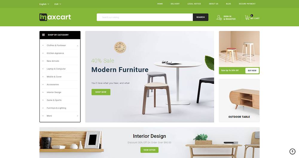 Maxcart Отзывчивый Prestashop 1.7 Тема 1