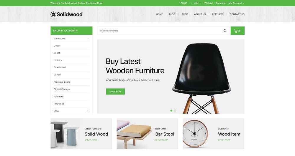 Solid Wood - Интернет-магазин мебели PrestaShop Theme