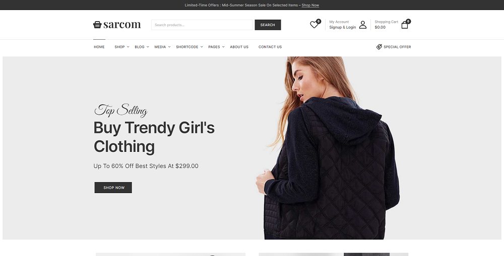 Sarcom-ファッションWooCommerceテーマ