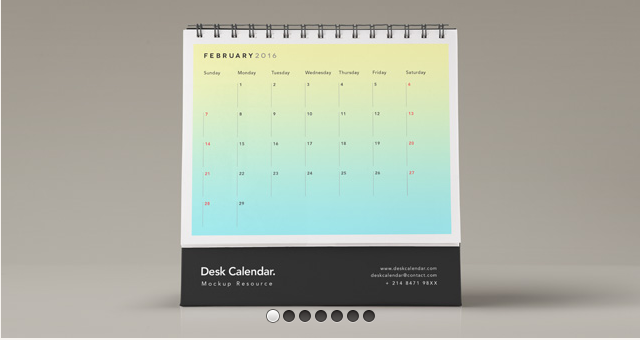 辦公桌 Psd 日曆樣機 Vol2