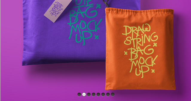Psd手提袋抽繩樣機-免費樣機模板