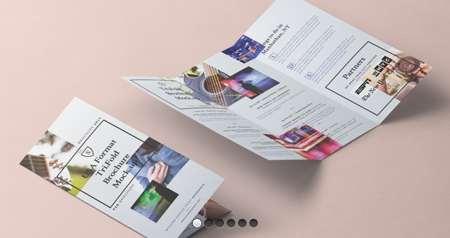 三折 Psd 8-5x11 英寸樣機