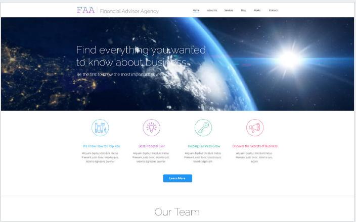 Tema WordPress de planificare financiară