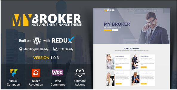 Brokerul meu - Tema WordPress pentru afaceri și finanțe