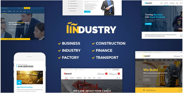 Industrie - Temă WordPress pentru afaceri, fabrică, construcții, transport și finanțe