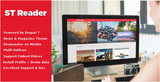 Reader - Nachrichten & Zeitschriften Drupal Theme