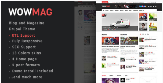WowMag - Blog Magazin News Drupal Theme