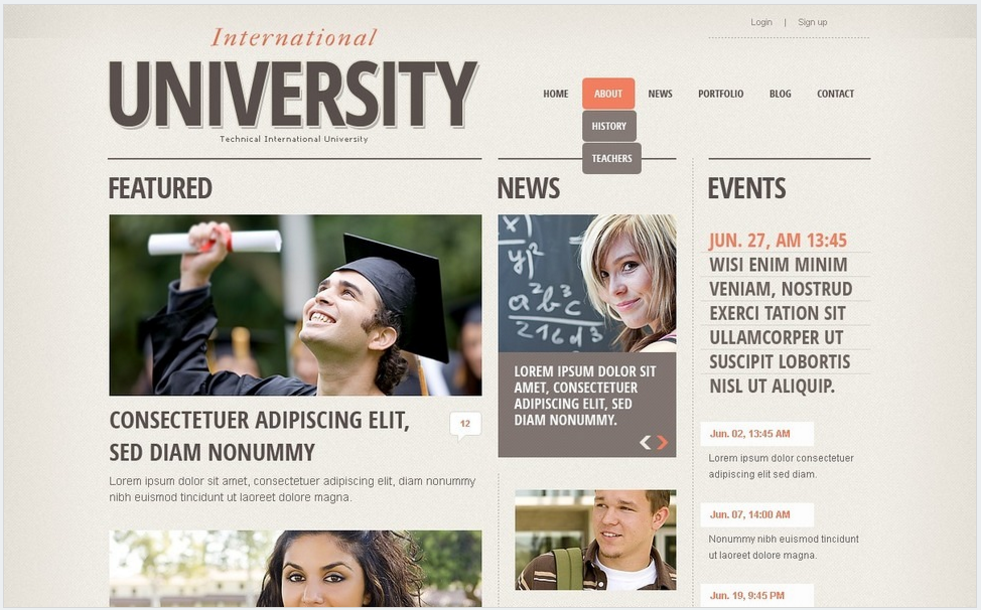 Drupal-шаблон университета