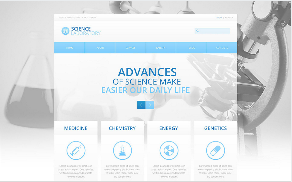 Шаблон Drupal научной лаборатории