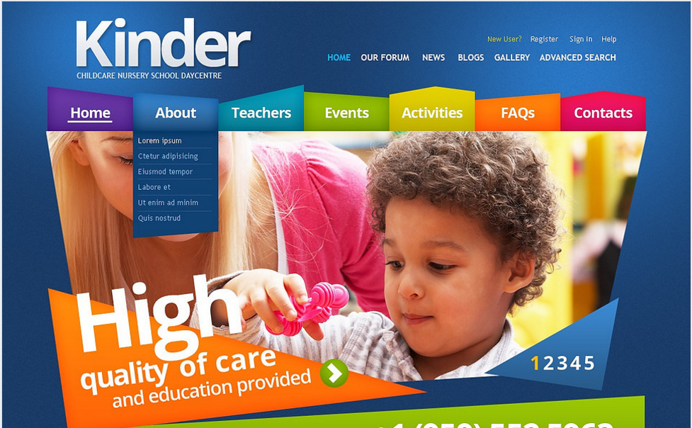 Шаблон Drupal для начальной школы