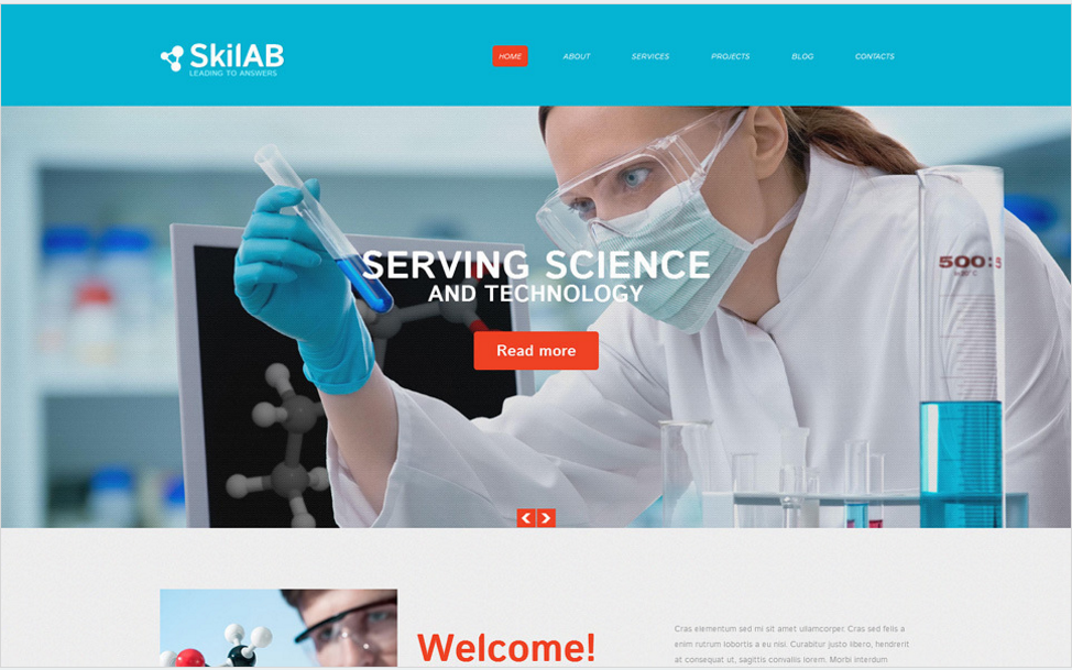 Адаптивный шаблон Drupal для научной лаборатории