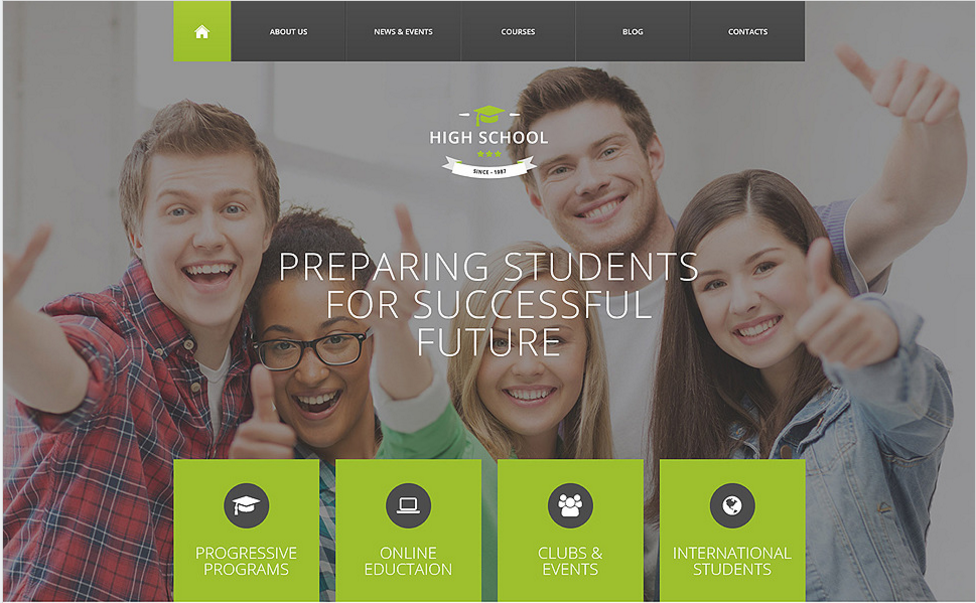 Адаптивный шаблон Drupal для образования