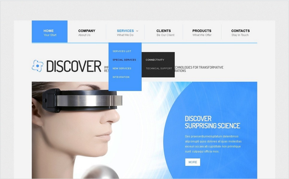 Drupal-шаблон стерильной научной лаборатории