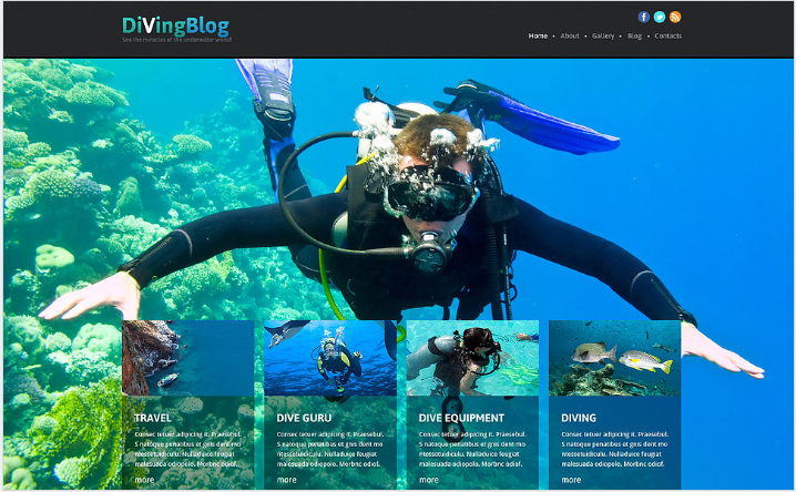 Șablon Joomla receptiv pentru scufundări